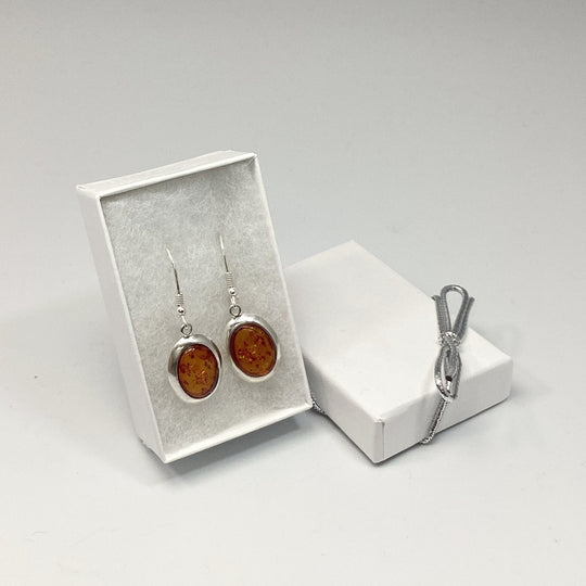 Cognac Amber Dangle Earrings