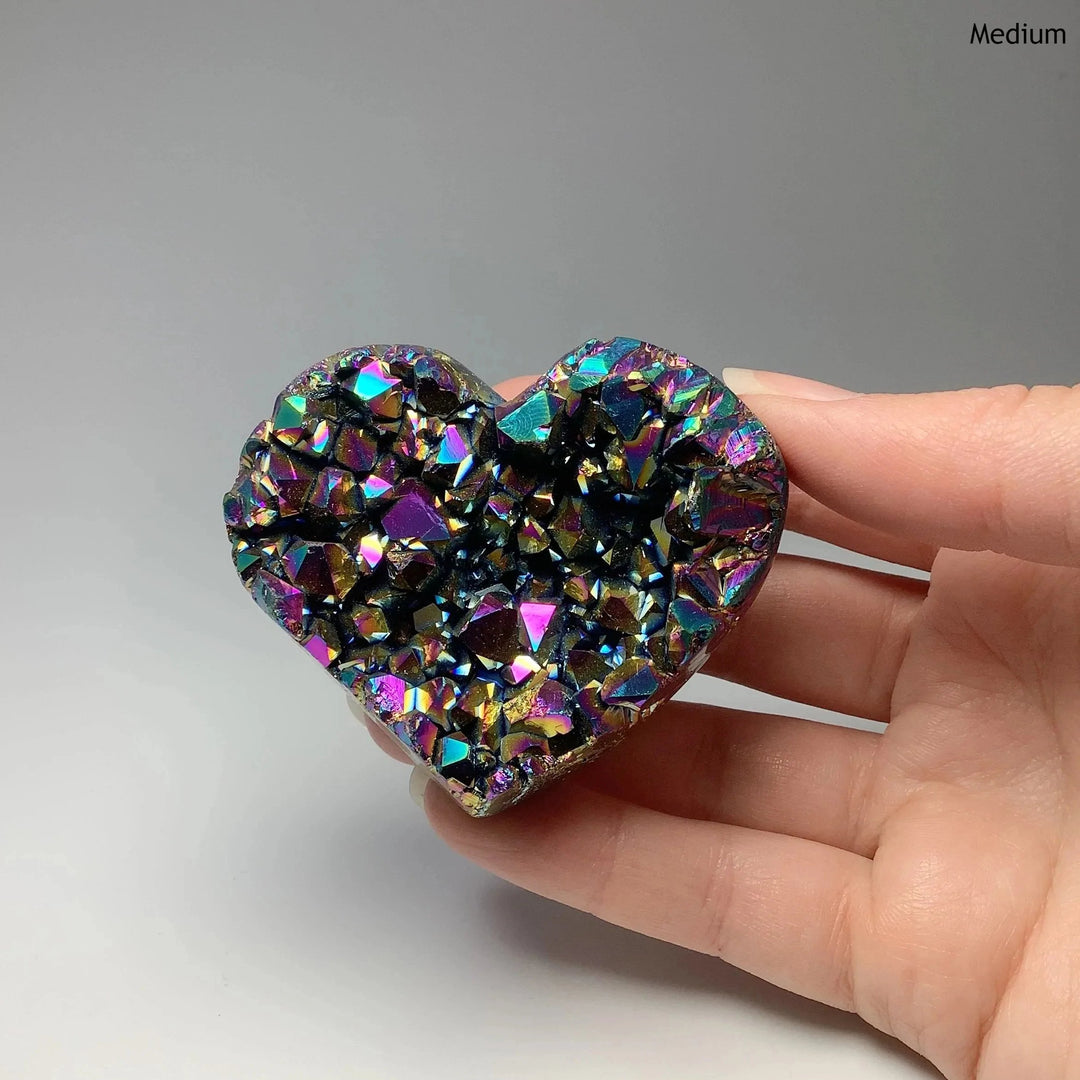 Rainbow Amethyst Druze Cluster Heart