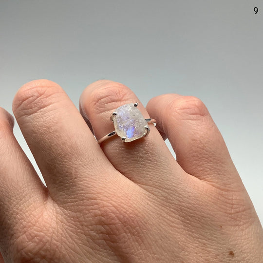 Raw Rainbow Moonstone Ring