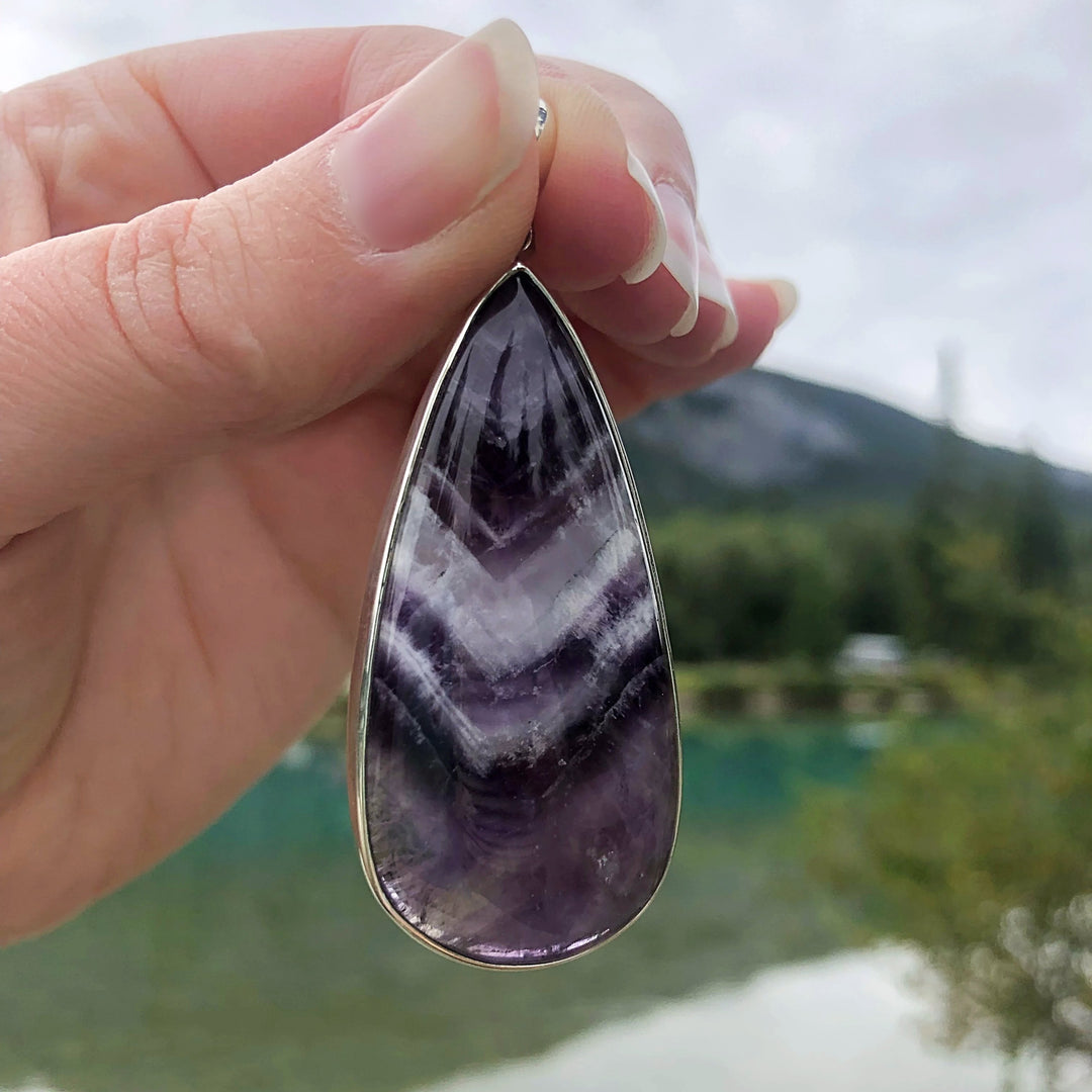 Chevron Amethyst Pendant