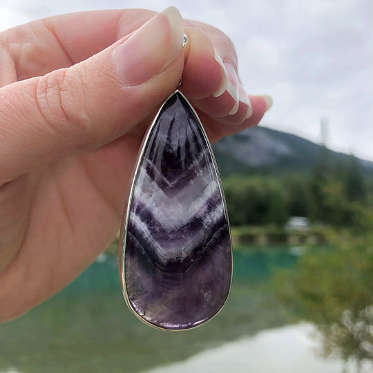 Chevron Amethyst Pendant