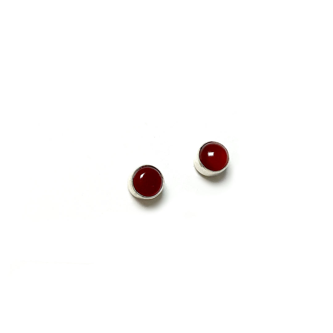 Carnelian Agate Stud Earrings