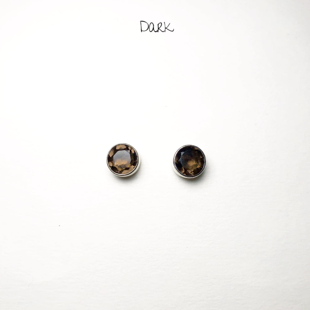 Smoky Quartz Stud Earrings