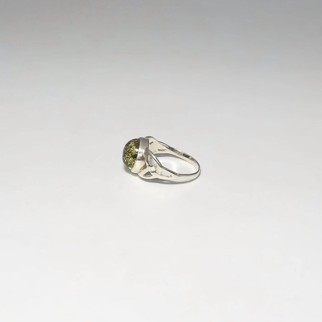 Green Amber Ring