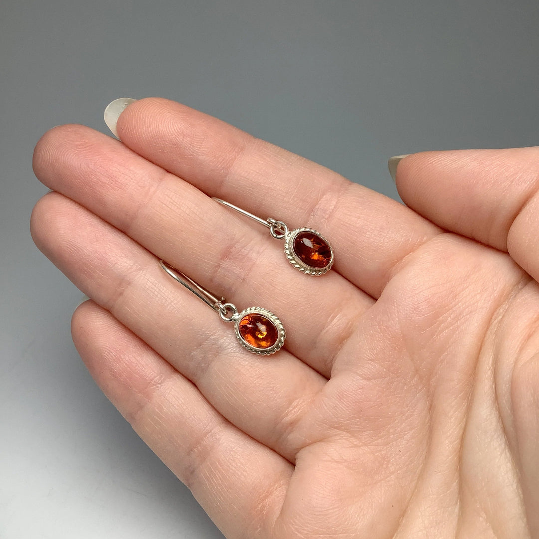 Cognac Amber Earrings