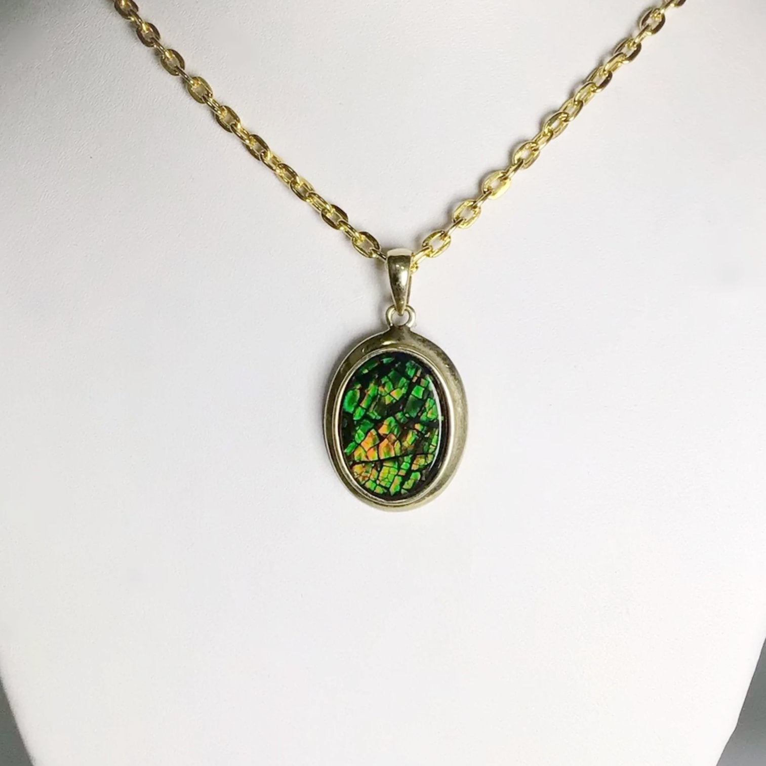 Alberta Ammolite 14K Gold Pendant