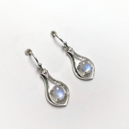 Rainbow Moonstone Dangle Earrings