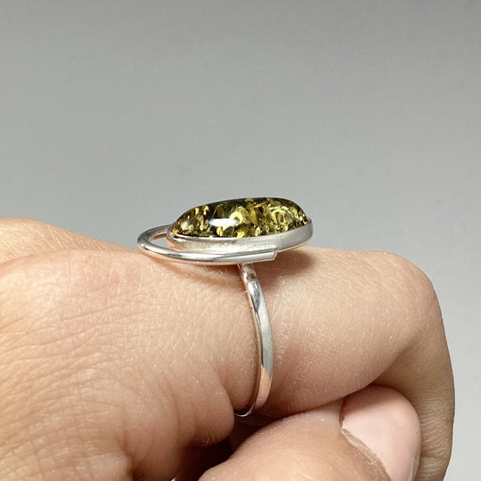 Green Amber Ring