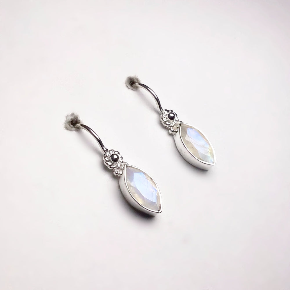 Rainbow Moonstone Dangle Earrings