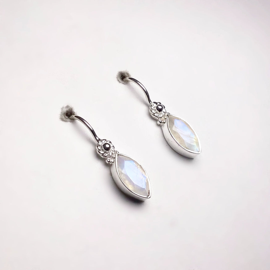 Rainbow Moonstone Dangle Earrings