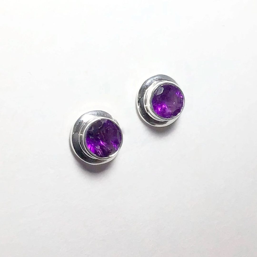 Amethyst Stud Earrings