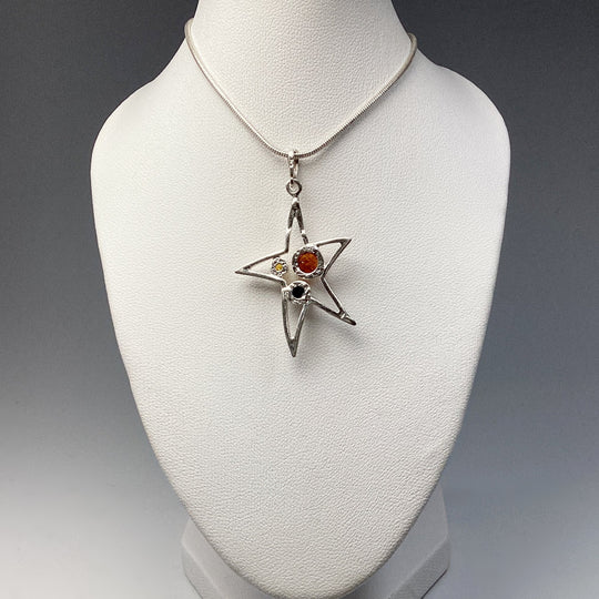 Mixed Amber Star Pendant