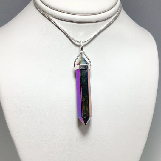 Titanium Quartz Double Terminated Point Pendant