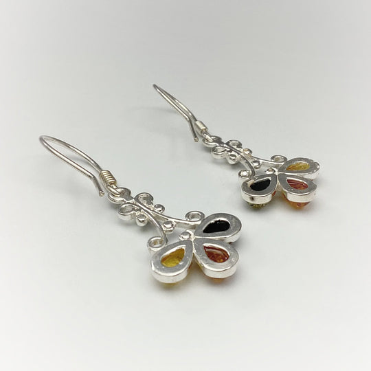 Mixed Amber Dangle Earrings