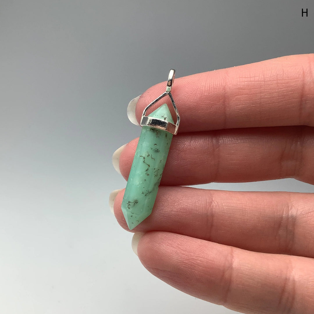 Chrysoprase Double Terminated Point Pendant