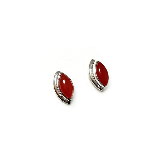 Carnelian Agate Stud Earrings