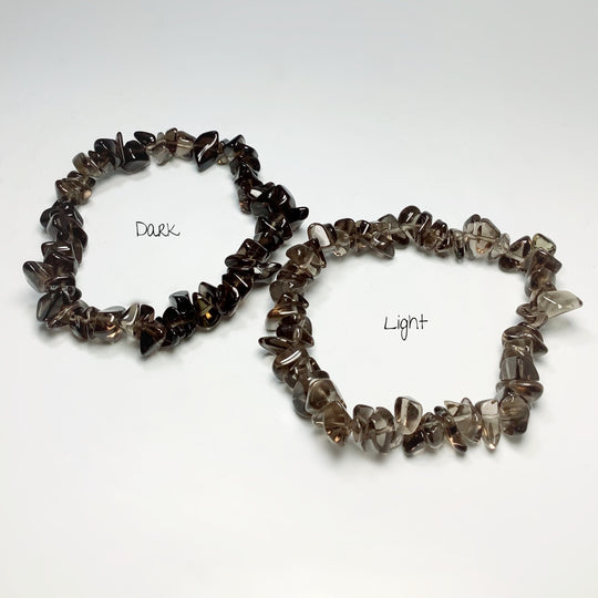 Smoky Quartz Chip Beaded Bracelet