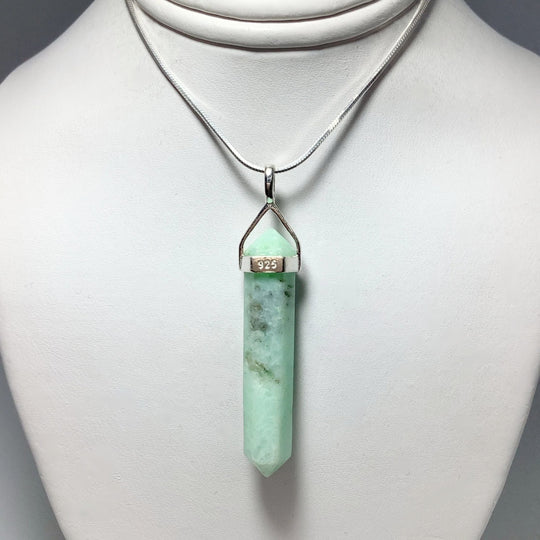 Chrysoprase Double Terminated Point Pendant