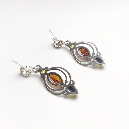 Mixed Amber Stud Earrings