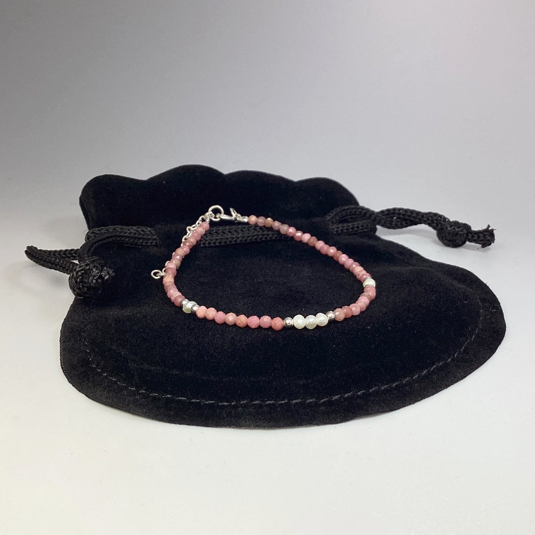 Rhodonite and Pearl Bracelet