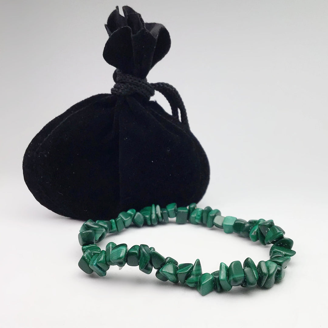 Malachite Chip Beaded Bracelet