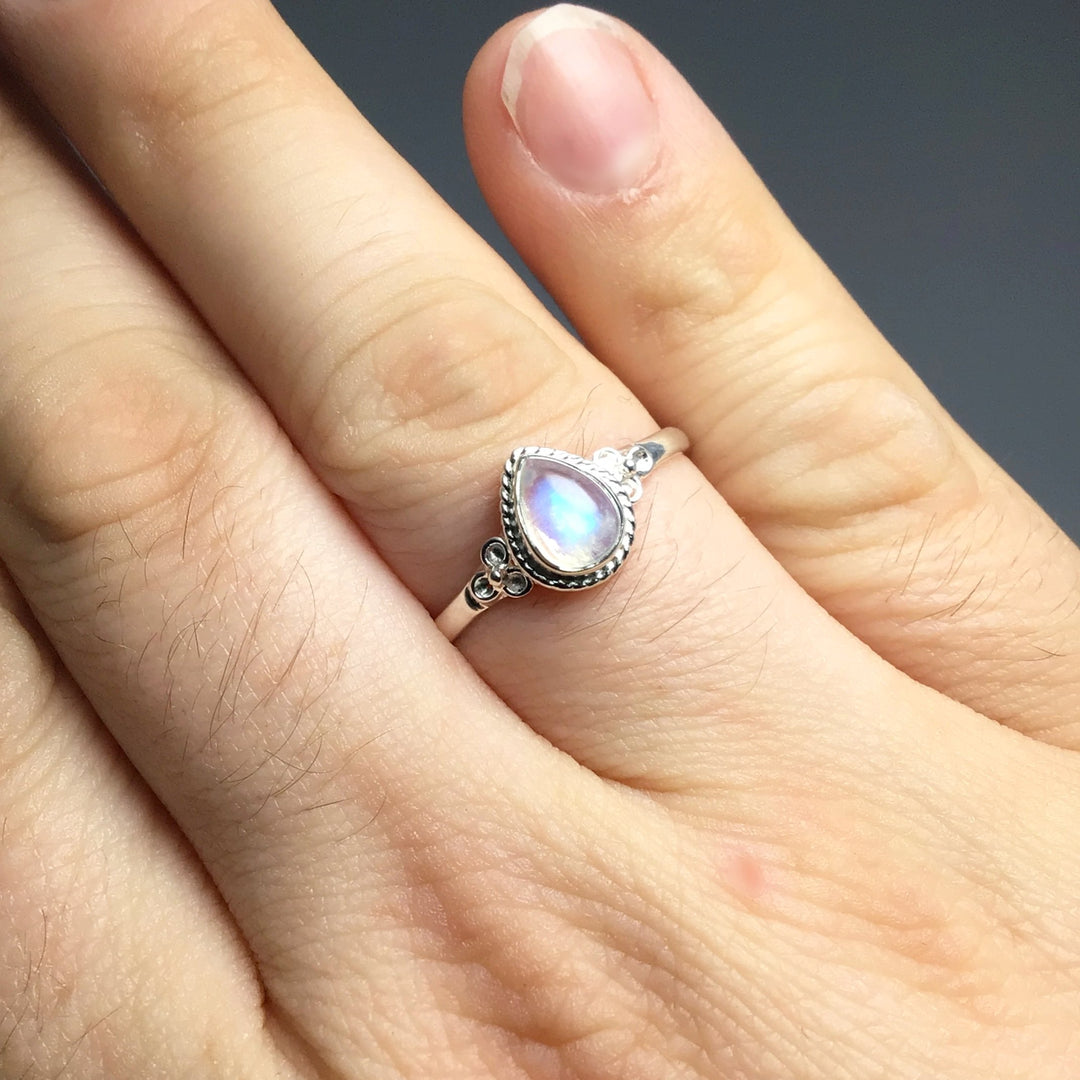 Rainbow Moonstone Ring