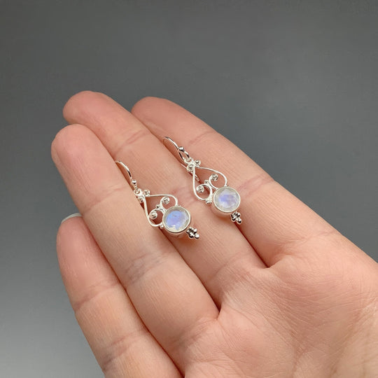 Rainbow Moonstone Dangle Earrings