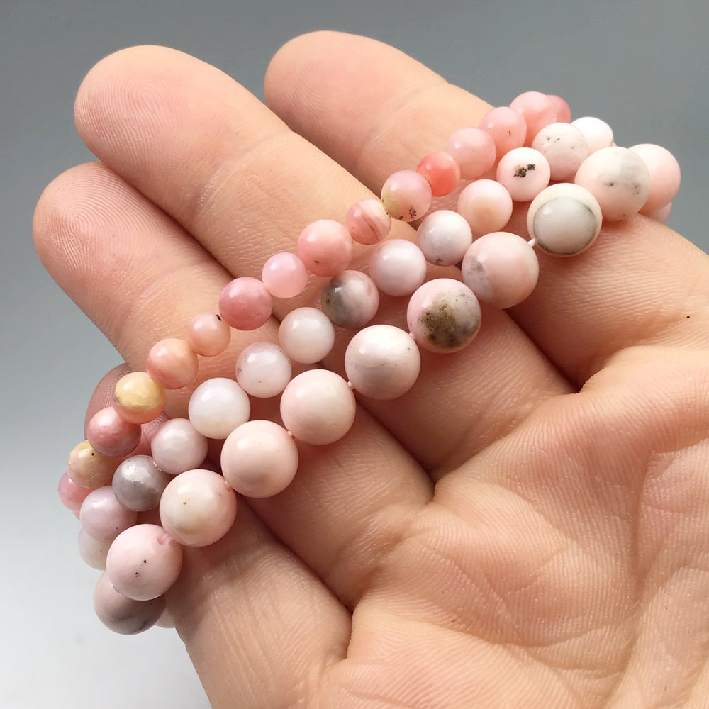 Pink Peruvian Opal Beaded Bracelet