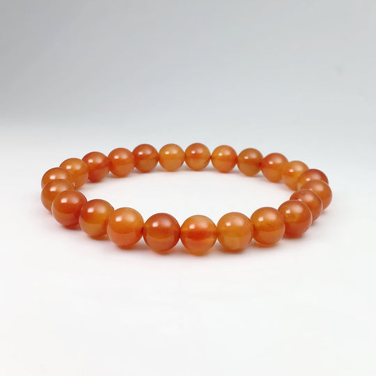 Light Carnelian Agate Beaded Bracelet - 8mm