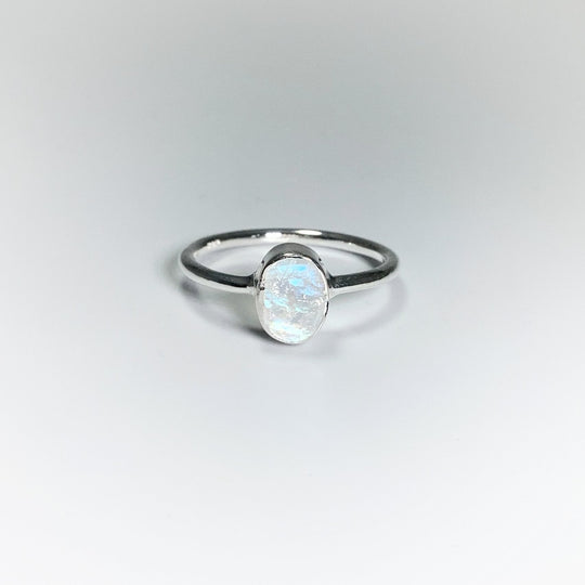 Raw Rainbow Moonstone Ring