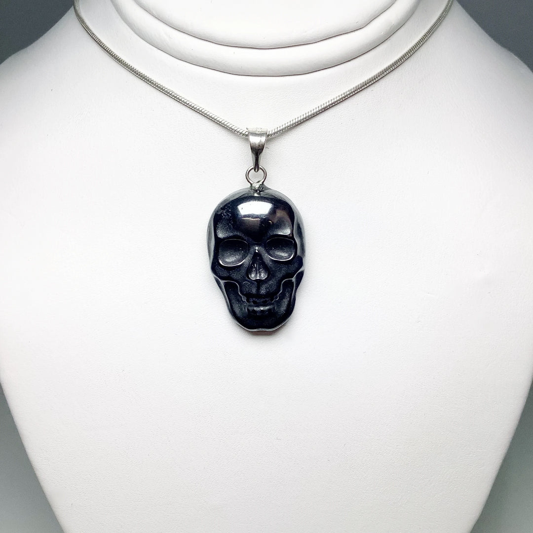 Hematite Skull Pendant