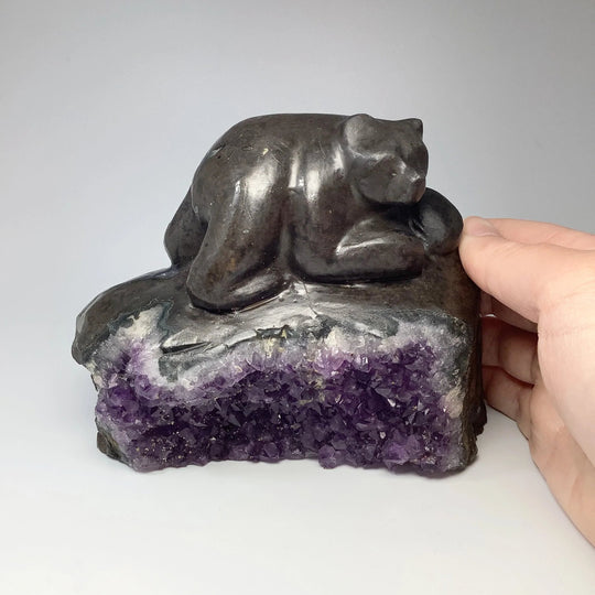 Amethyst Bear Carving