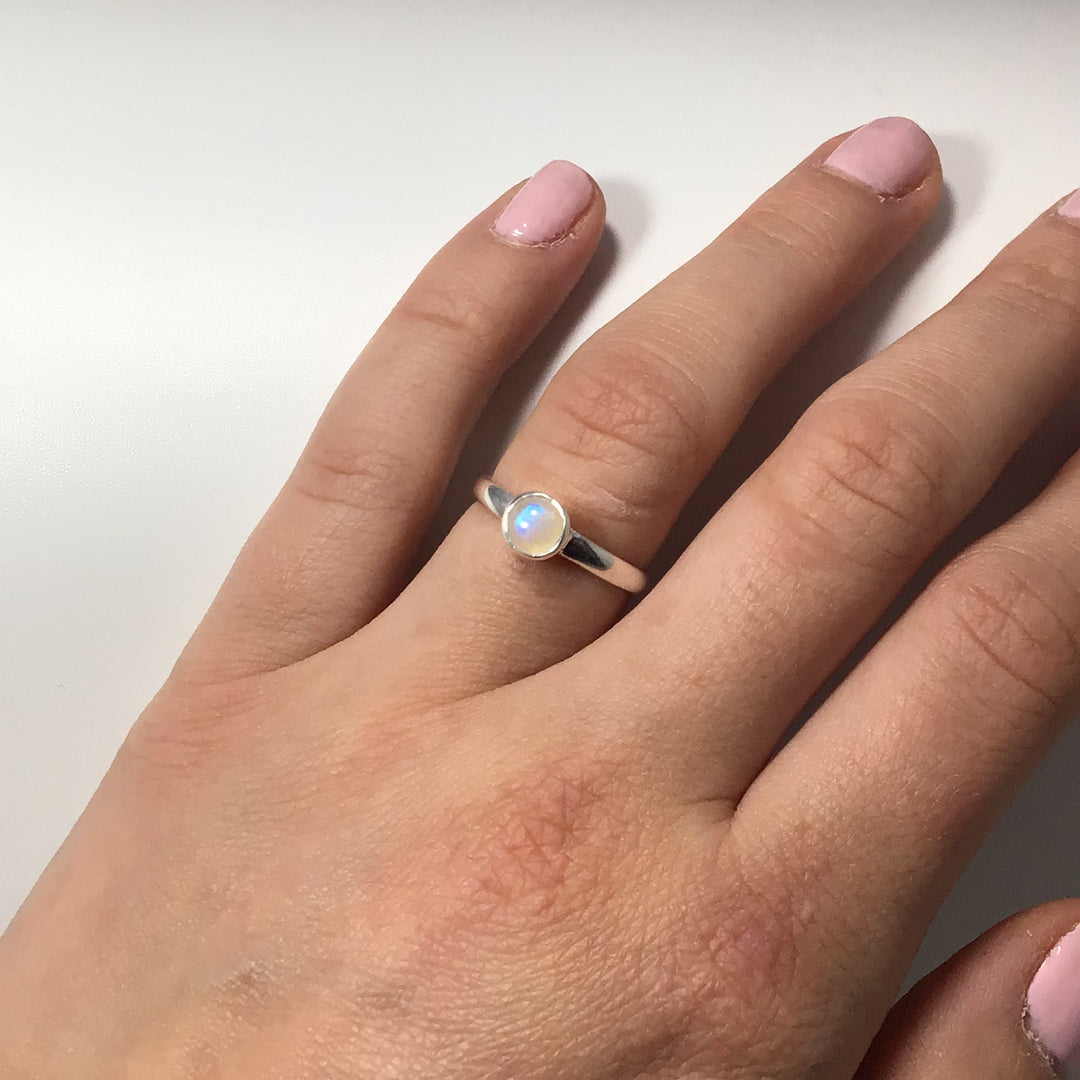 Rainbow Moonstone Ring