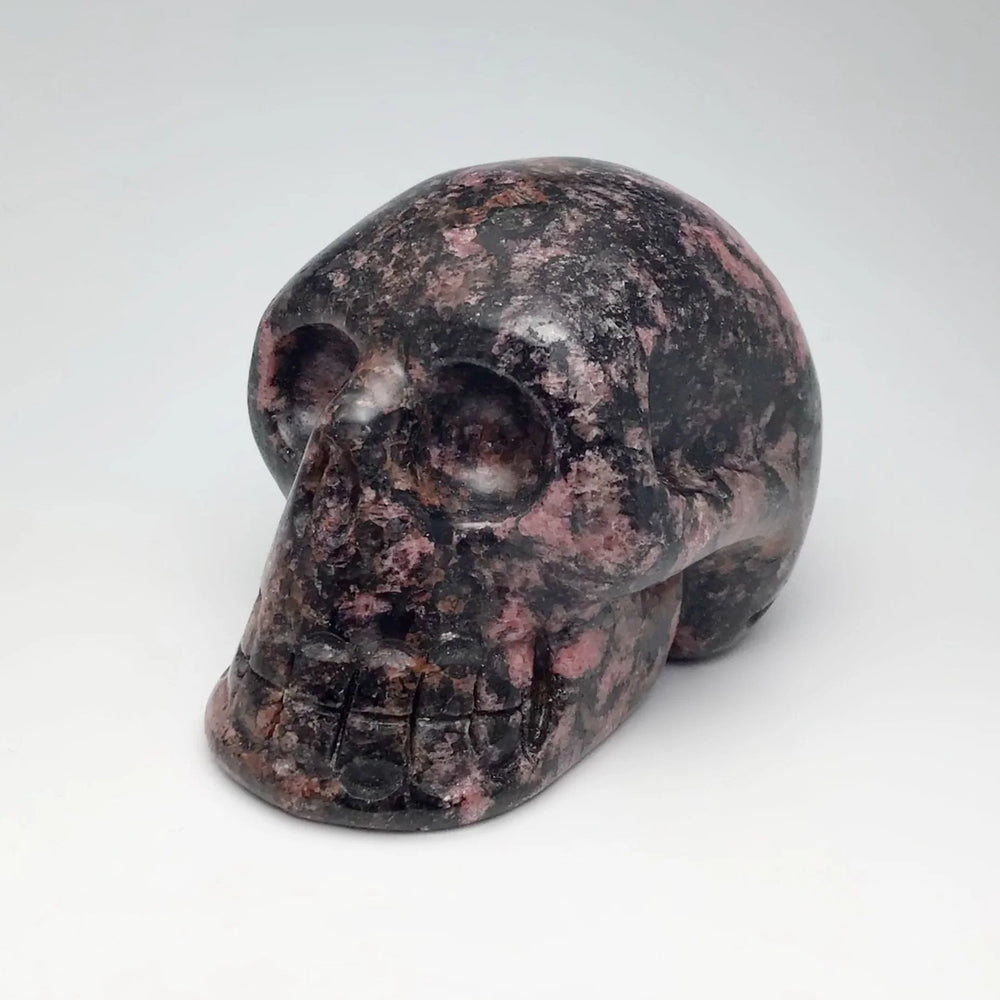 Carved Rhodonite Skull