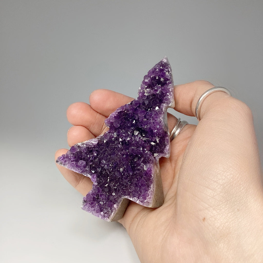 Amethyst Druze Cluster Tree Carving