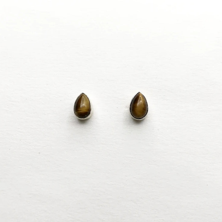 Tiger Eye Stud Earrings