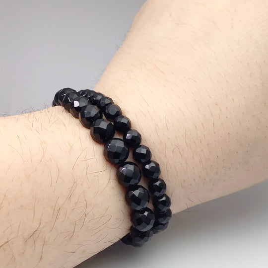 Black Onyx Faceted Beaded Bracelet