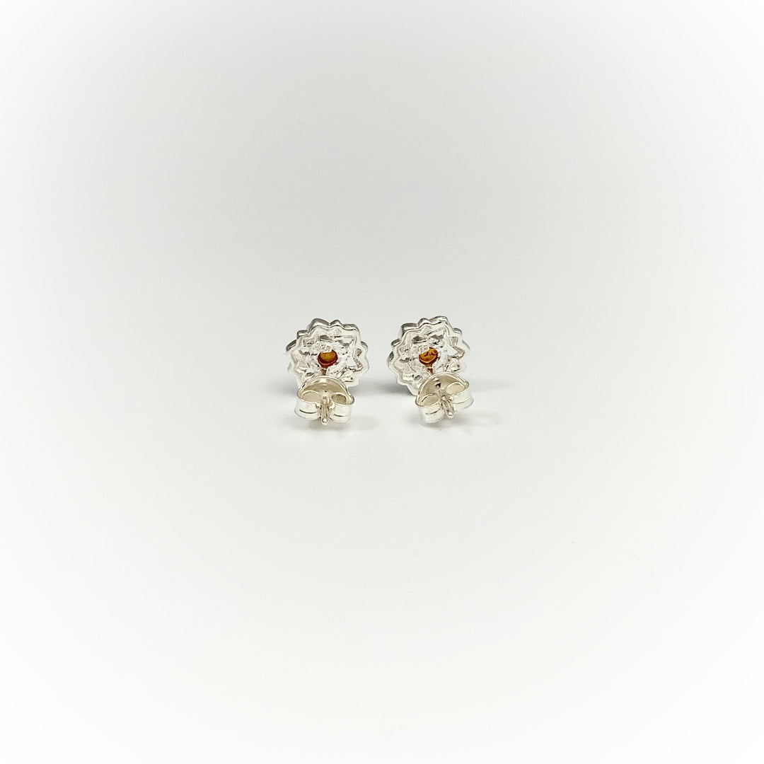 Cognac Amber Stud Earrings