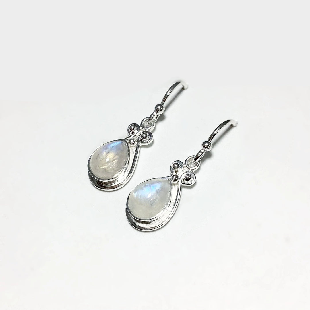 Rainbow Moonstone Dangle Earrings