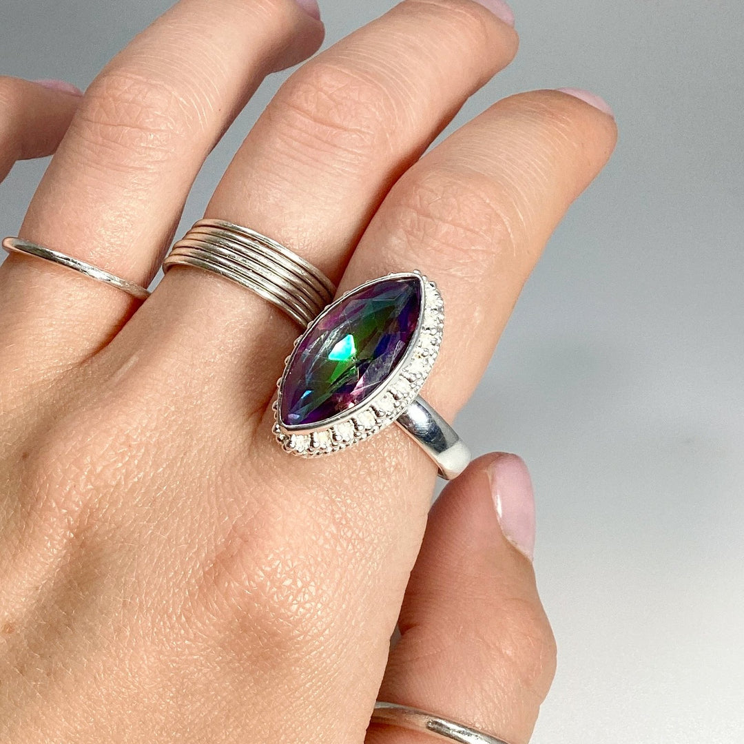 Mystic Topaz Marquise Cut Ring