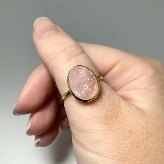 Raw Rose Quartz Ring