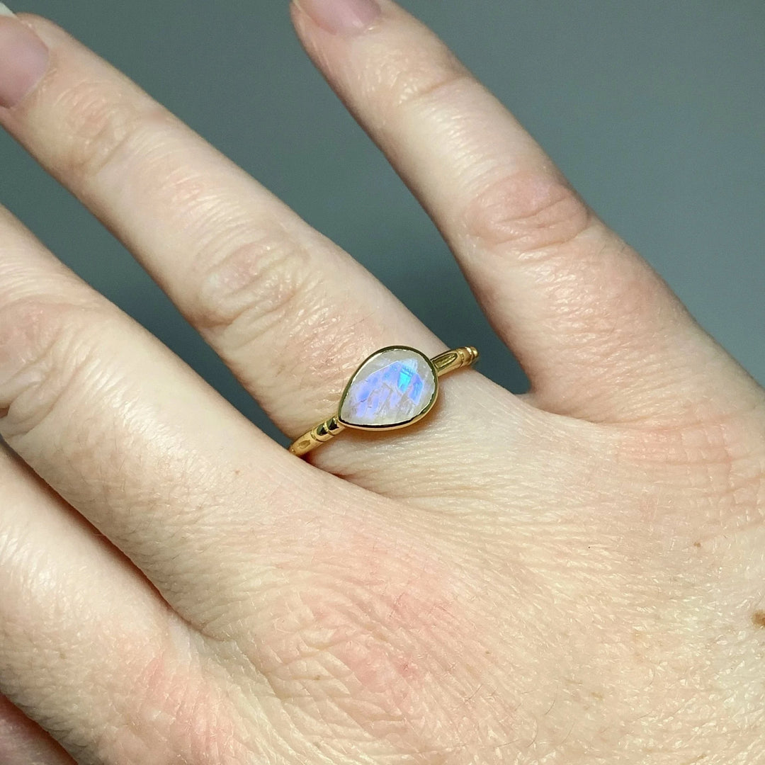 Rainbow Moonstone Ring