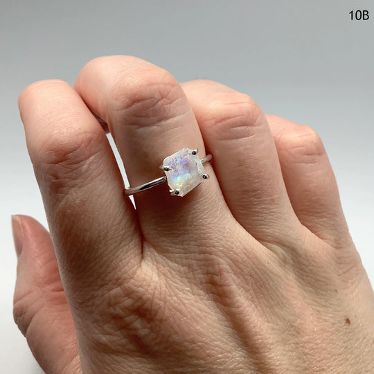 Raw Rainbow Moonstone Ring