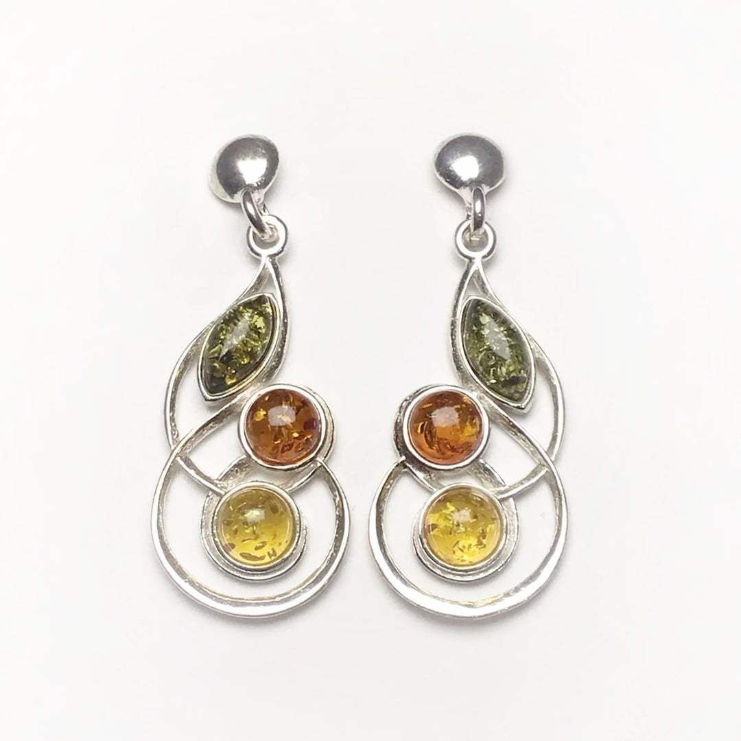 Mixed Amber Stud Earrings