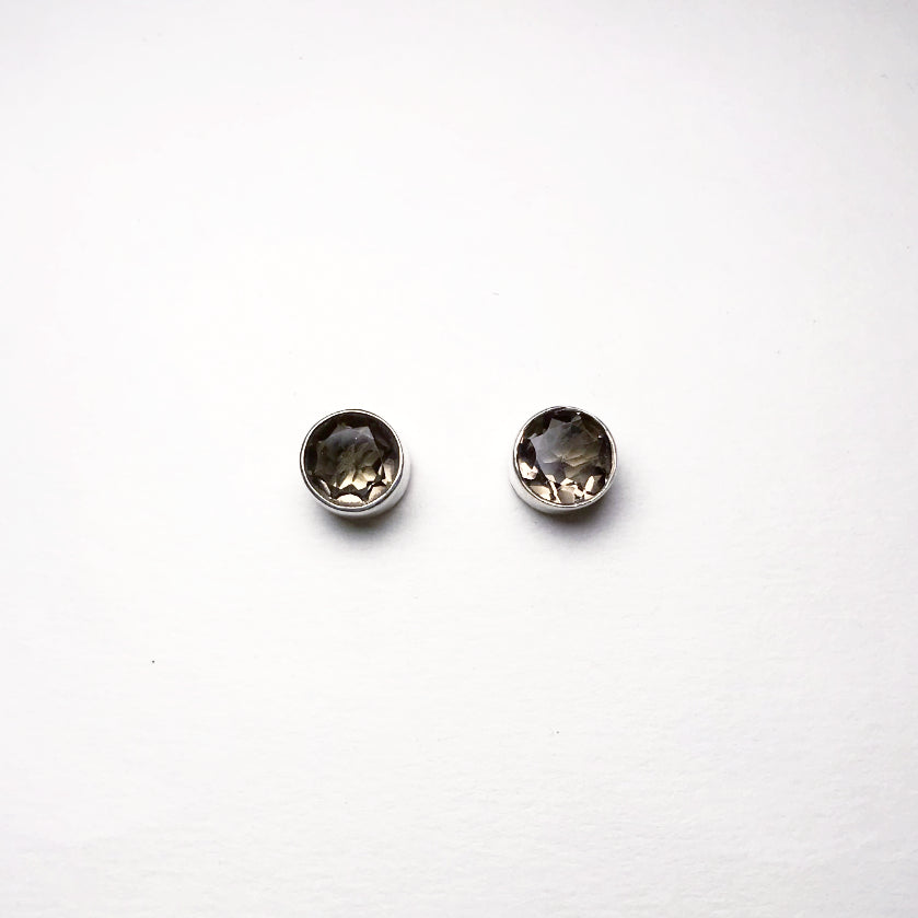 Smoky Quartz Stud Earrings