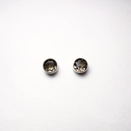 Smoky Quartz Stud Earrings