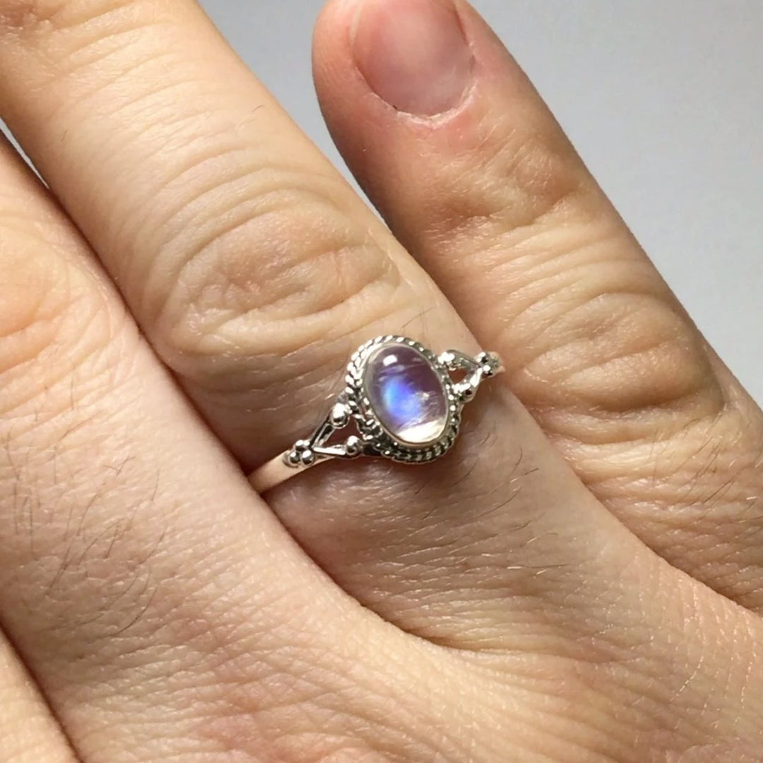 Rainbow Moonstone Ring