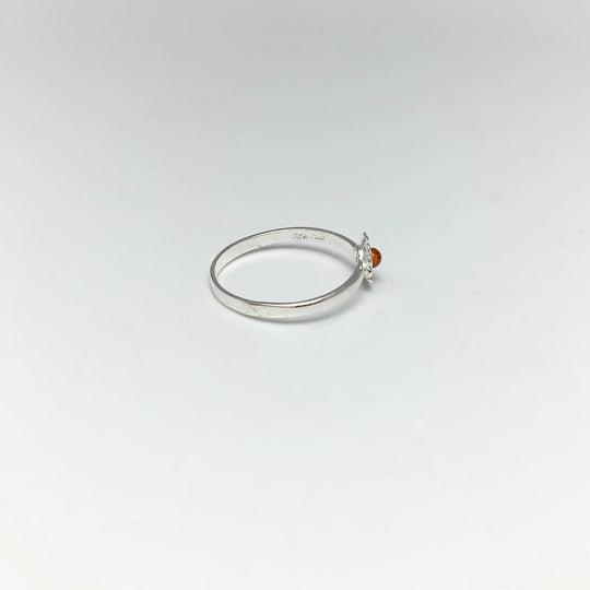 Cognac Amber Flower Ring