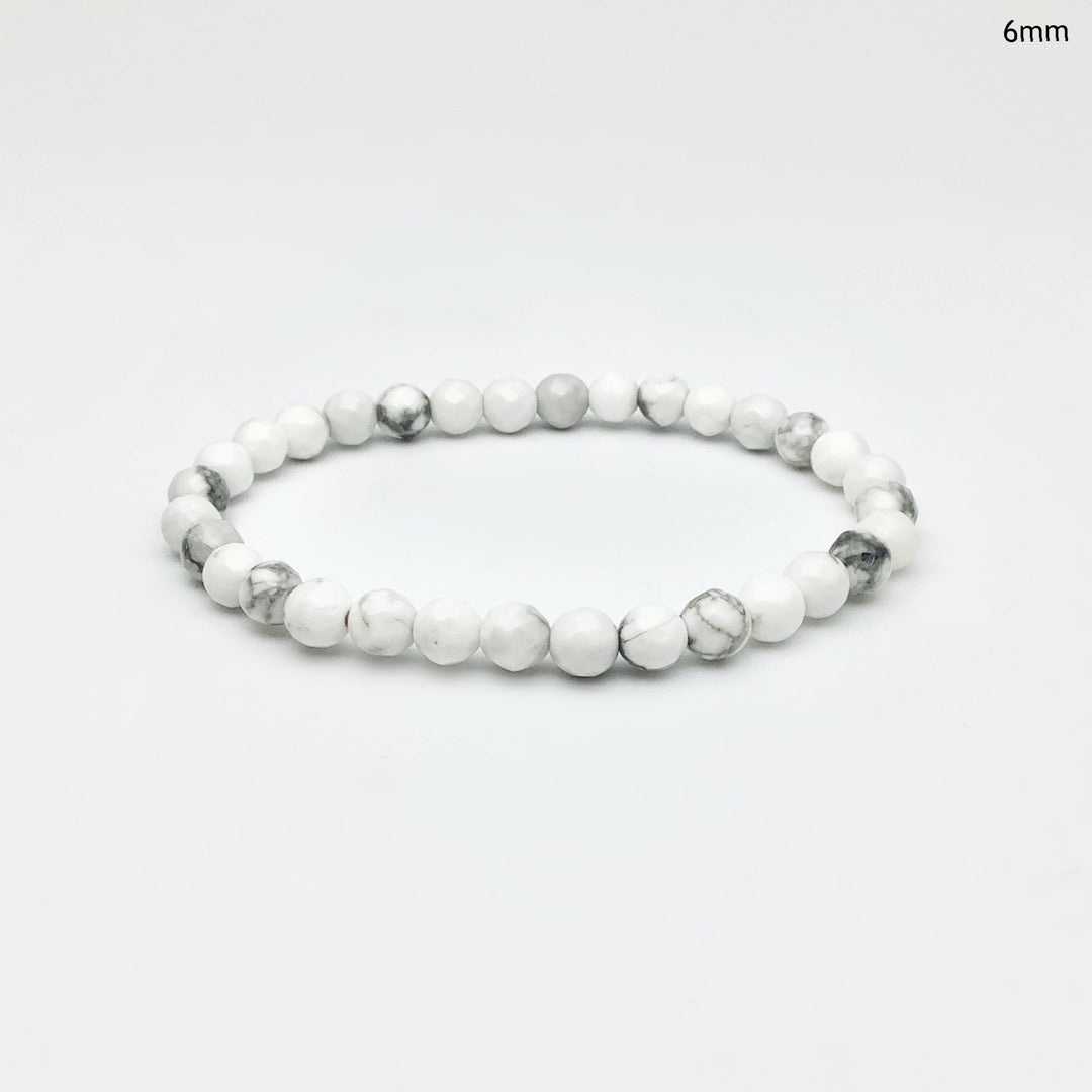 Howlite Faceted Beaded Bracelet