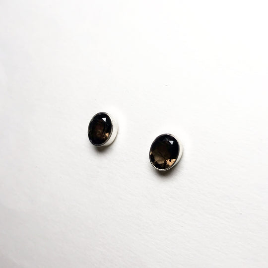 Smoky Quartz Stud Earrings